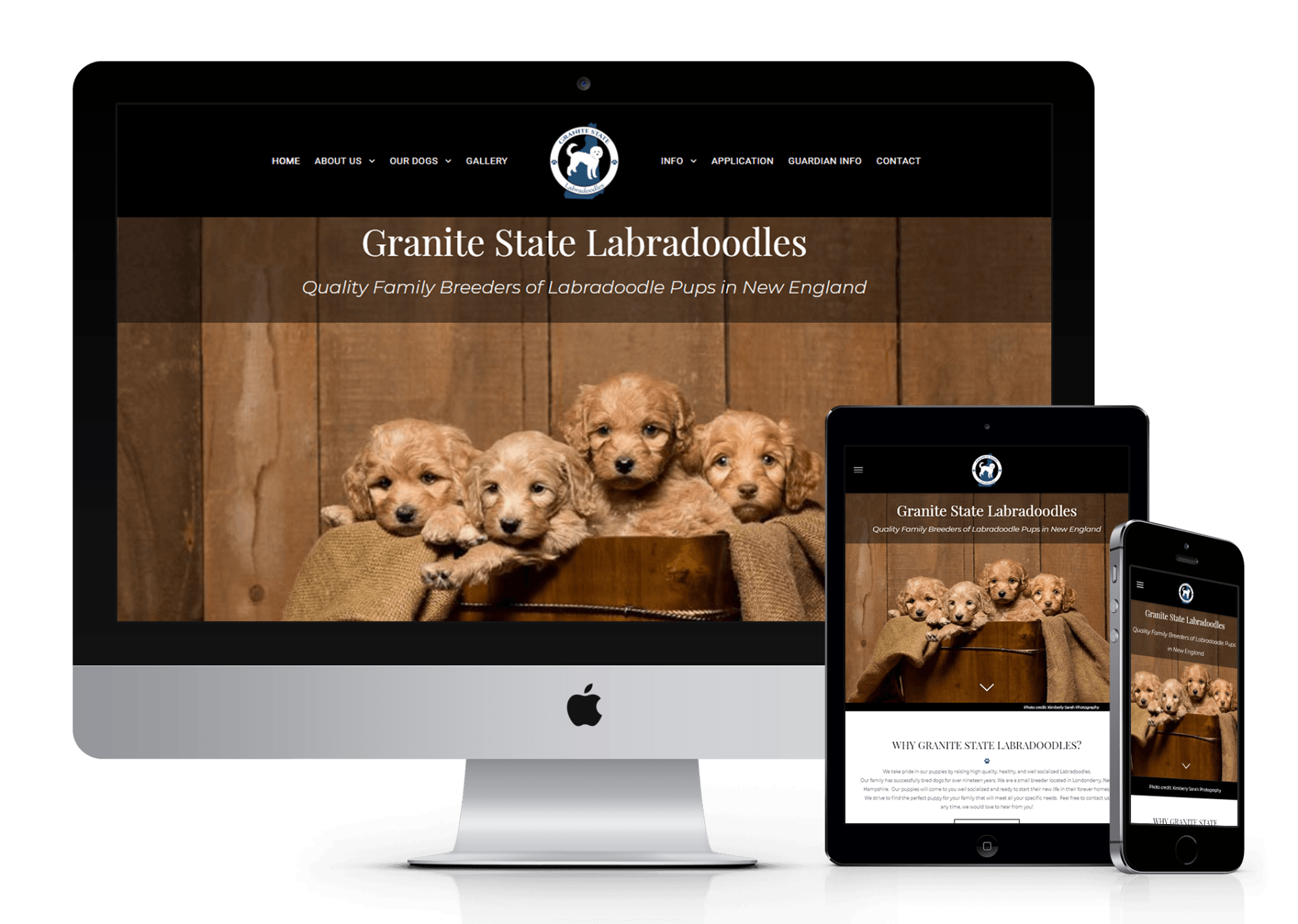 Granite State Labradoodles website design screenshot